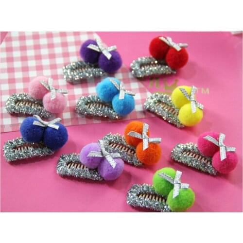 2018 new wholesale teddy Yorkshire hairpin dog headdress hairpin pet accessories love flowers 20pcs