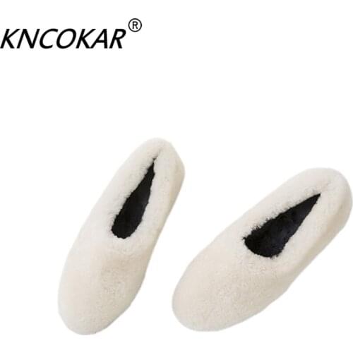 2019 new fashion casual fur shoes female lazy shoes lamb hair comfortable snow shoes womens shoes winter z0050