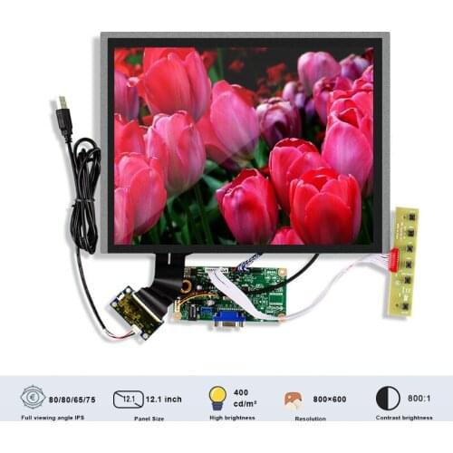 Original BOE BA121S01-200 12.1 Inch Thin Bar Touch Lcd Module with H-DMI to Lvds Controller Board 800×600