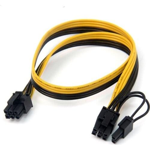 PCIe 6 Pin Male to 8 Pin (6+2) Male PCIe Adapter Power Cable PCI Express Extension Cable 50cm