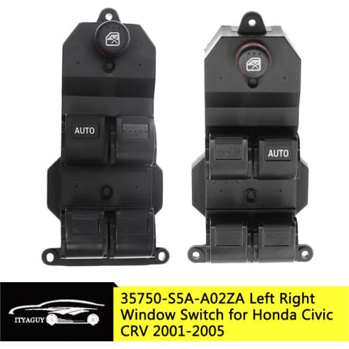 Front Left Right Electric Window Switch Regulator for Honda Civic CR-V 2001-2005 35750-S5A-A02ZA 35750-S6A-A020ZA 35750S5AA02ZA