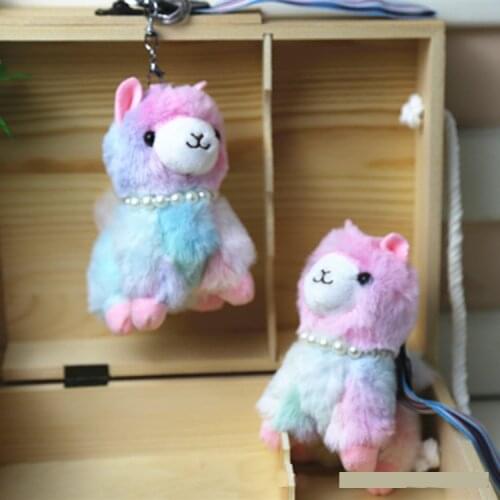 Size 10 Cm Animal Plush Stuffed Toy Cute Alpaca Small Pendant Plush Toy Key Pendant