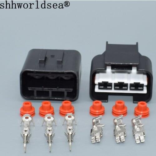 Shhworldsea 3 Pin 1743271-2 Female Auto Waterproof Connector Automotive Plug Electric Wire Radiator Fan Harness Socket 936251-2