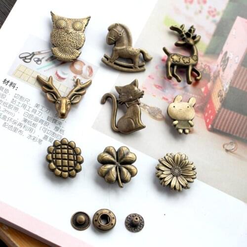 SMTA Antique Bronze Magnet Button For Bags Magnetic Handbag Bag Clothes Wallet Sewing Scrapbooking Garment Button 2pcs
