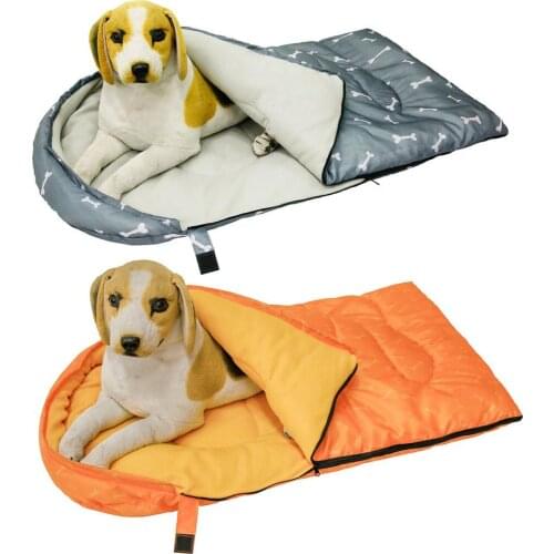 Pet Dog Sleeping Bag Outdoor Camping Dog Bed Mat Blanket Soft Fleece Cushion Mattress Waterproof Sleeping Bag Mat
