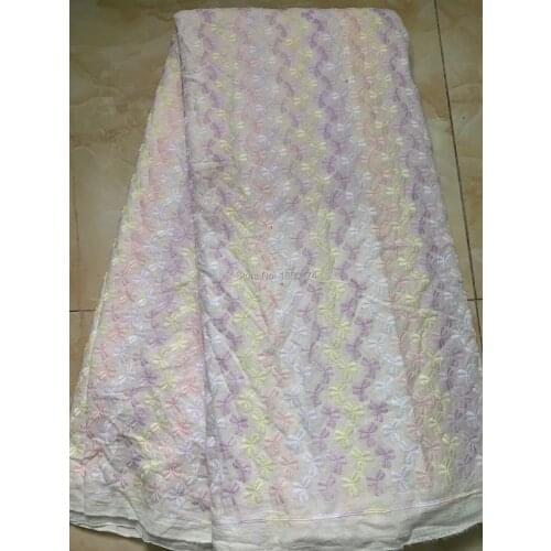 High Quality African Lace Fabric 2019 Multicolor Swiss Voile Lace in Switzerland Nigerian Cotton Dry Man Women Voile Lace CDF261