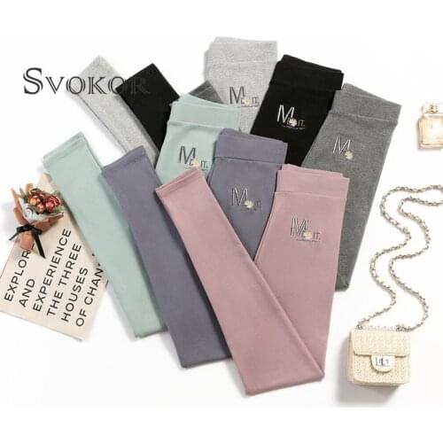SVOKOR Women Warm Leggings Autumn High Waist Leggings Large Size Slim Comfortable Pants Pure Cotton