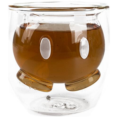 1pc Originality Cartoon Glass Double Wall Transparent Coffee Mug Cold Drink Cups Restaurant Milk Shake Cappuccino Latte Coffe