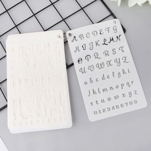 12Pcs Kids English Letters Drawing Molds Plastic Children Painting Stencils DIY Paper Art Craft Card Label Scrapbook Toy