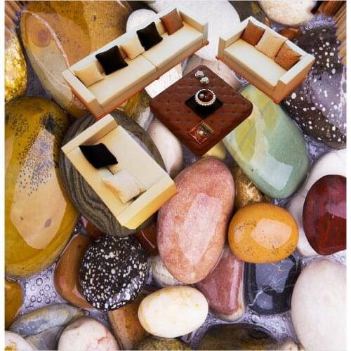 Custom Photo 3D Wallpaper Modern Art Floor Painting 3D Wallpaper Cobblestone Small Stone Floor Self-adhesive PVC Wallpaper