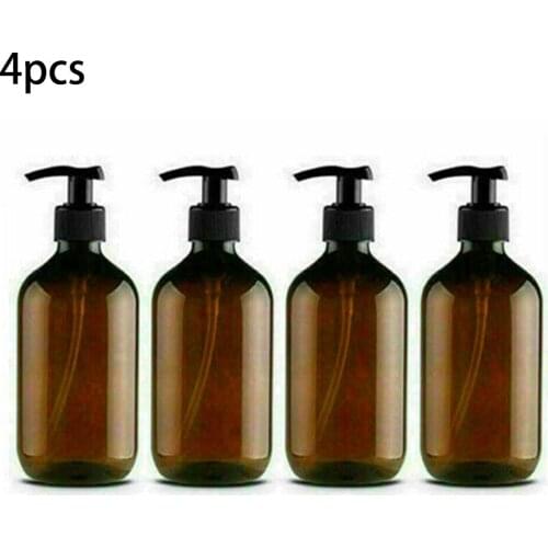 Bathroom Empty Pump Bottles Liquid Dispenser Bottle Kit PET 4pcs 300ML
