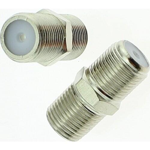 50PCS F Head TV Coax Keystone Jack F-Type Female to Female SAT Insert Coupler Nickel Plated For Satellite Television Connector