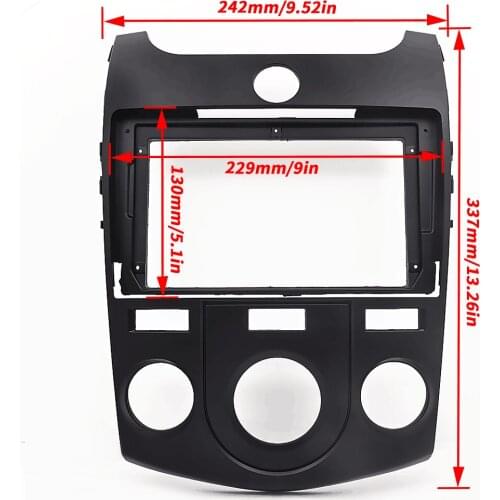 Car Radio Fascia for KIA FORTE MANUAL AC 9 Inch Screen Dash Panel Dashboard Installation Refitting Mount Trim kit Stereo Bezel
