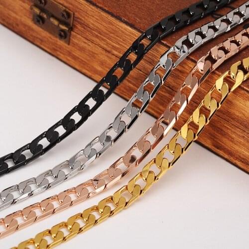 Bangrui Necklace Long/Chokers Wholesale 6MM Vintage Punk Black Gun/Gold color chunky Chain For Women/Men Jewelry