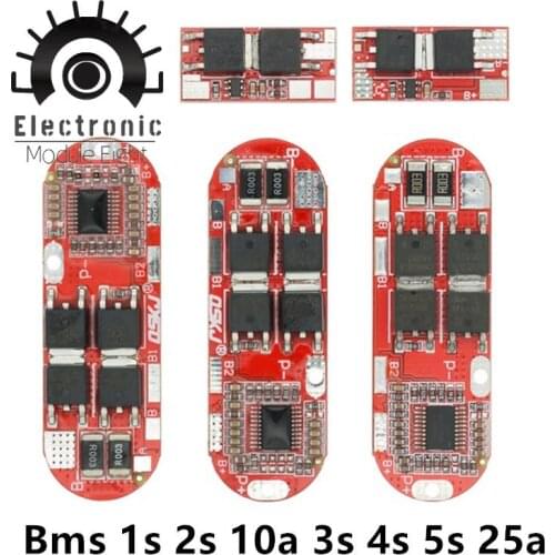 BMS 1S 2S 10A 3S 4S 5S 25A Bms 18650 Li-ion Lipo Lithium Battery Protection Circuit Board Module Pcb Pcm 18650 Lipo Bms Charger