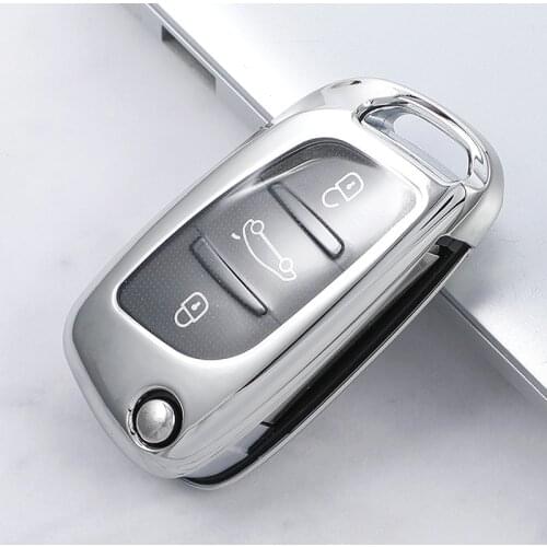 Luxury Soft TPU Car Folding Key Case Cover For Citroen C2 C3 C4 C5 C6 C8 DS4 For Peugeot 107 207 306 307 407 308 607 Accessories