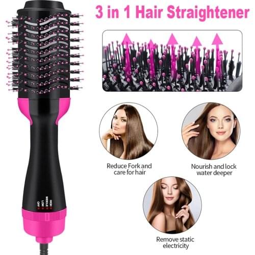 Electric One Step Hair Dryer Brush 3 in 1 Comb Hot Hair Straightener Air Brush Hair Straightening Curler Comb Hair Styling Tools