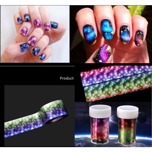 2017 NEW 4*120cm Holo Starry Nail Foil Shooting stars 16rolls=1lot Holographic Nail Art Transfer Foil Transfer Laser Sticker