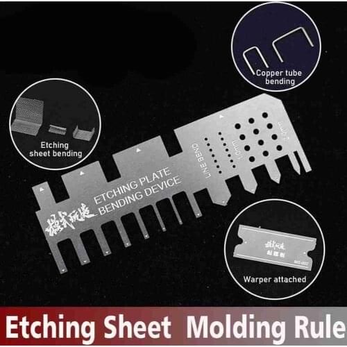 Hobby Etching Sheet Copper Tube Bending Molding Folding Tool Hand Pressure Type Auxiliary Ruler Model The Etched Chip Processing