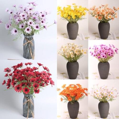Artificial Flowers Wedding Party Decor Small Daisies Gerbera Fake Flower Chamomile Flower Arrangement Accessories Silk Flower