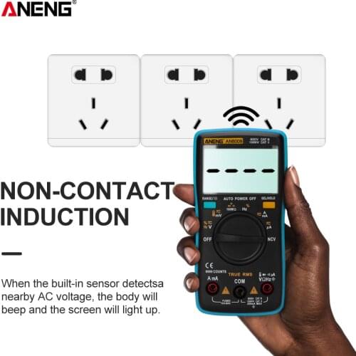 Pocket Digital Multimeter 9999 count True-RMS Auto Range NCV Ohmmeter AC/DC Voltage Ammeter Current Electrical Meter Test