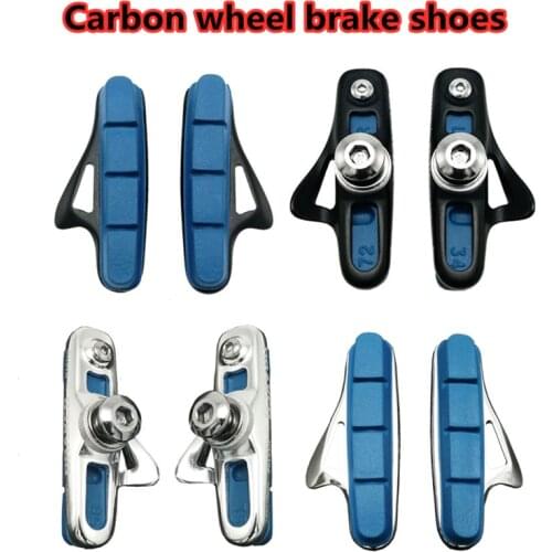 Carbon fiber wheel brake shoes Replaceable noise reduction road bike carbon wheel C clamp brake pad fit brompton bike