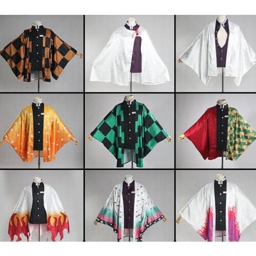 Demon Slayer Kimetsu no Yaiba Cosplay Costume Rengoku Kyoujurou Kanroji Mitsuri Agatsuma Zenitsu Men Women Jacket Haori Kimono