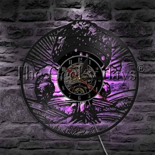 Beautiful Landscape With Trees LED Lighting Wall Clock Living Room Decor Art Designed forest Modern Wall Lamp