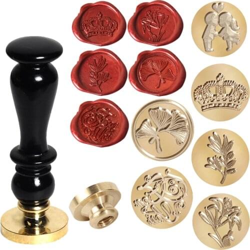 HOT Wax Seal Stamp 1PC Sealing Wax Stamp wedding Blessing series Brass Heads Wooden Handle Sealing for Invitations Cards decorat