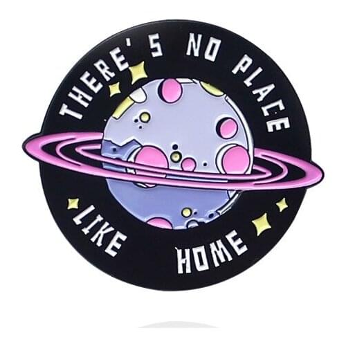 Fashion Trend Explore The Universe Planet Planetary Tracks Round Badge Letters Around The Planet Brooch Men And Women All-Match