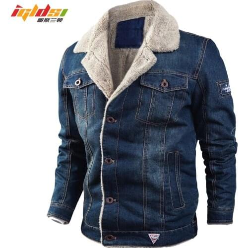 Mens Winter Thermal Jeans Jacket Fleece Thicken Warm Demin Coat Windproof Fashion Motorcycle Cow Jackets Down Parkas