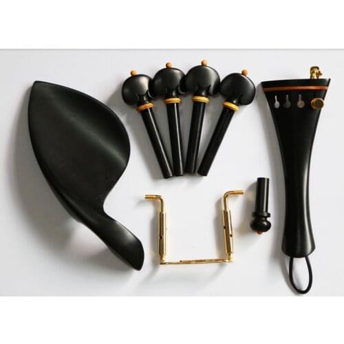 4/4 size ebony violin fitting one set of violin accessory