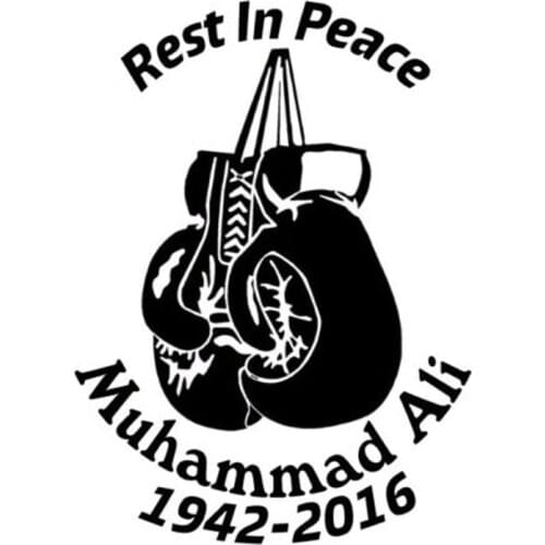 10.2CM*14CM Car Window Decal Outdoor Sticker Muhammad Ali boxing Motorcycle Car Stickers And Decals In Black Sliver C8-0341