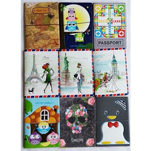 New Style Fashion Passport Cover,Travel Passport Holder PVC leather ID Card Holders Passport Package 15 Style To Choose 35g