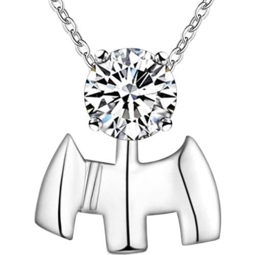 Wholesale Charm Silver Color Pendants For Women Fashion Jewelry Necklace Lady Fashion Jewelry Pendant Bird Inlaid Stone AN598