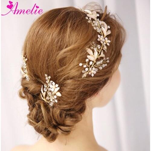 Valentines Day Gift Crystal Bridal Vine and Hair Pin Women Headpiece Leaf Accessories Headwear Wedding Headbands Prom Jewelry