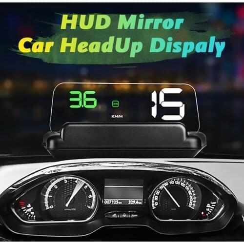 HUD Mirror Car LED Head Up Display Windshield Speed Projector Security Alarm Water Temp Overspeed KMH RPM Voltage Speedometer