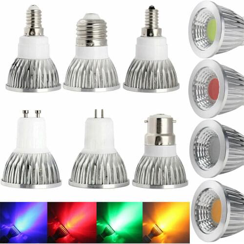 Super Bright E12 E14 E27 GU10 GU5.3 Spotlight 6W 9W 12W LED COB Spot Light Bulb Lamp Replace 110V 220V 85-265V