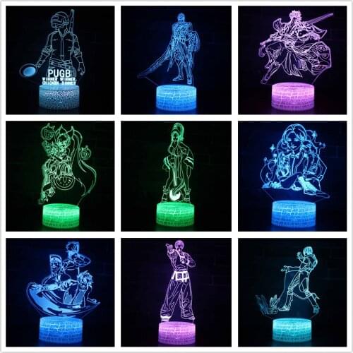 3D LED Night Light 7 Colors Changing Remote Control Acrylic Game Finger USB Table Desk Lamp for Kids Gift Home Bedroom Decor