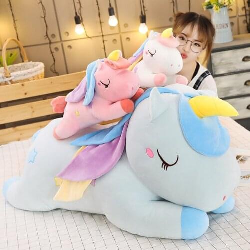 High Quality 40-100cm Cartoon unicorn plush toys pink doll children gift toy kawaii unicorn toy