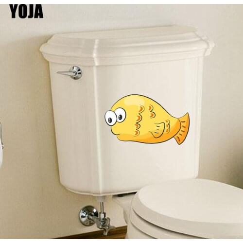 YOJA 24.8*19.8CM Cartoon Lovely Fish BedRoom Home Decor Toilet Sticker Wall Decal T3-0979