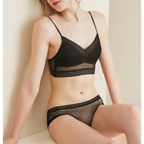 No Steel Ring Big Backless Underwear Womens Beauty Back Invisible Special Bra Ultra-thin U-shaped French Dress Bra Set