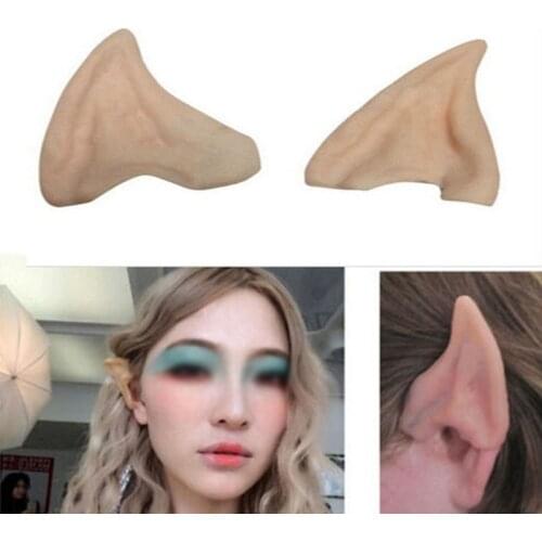 1 Pair Creative Funny Latex Elf Ears Cosplay Props Festive Party Supplies Novel Halloween Party Holiday DIY Decorations