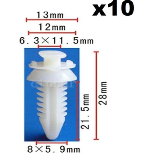 10pcs OE Nylon Door Panel Clip Retainers Fit For FORGM Truck (6x12x20x8mm) 15545202