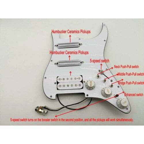 20 different sounds Guitar Pickups humbucker Pickups Hot track SSH Guitar Wiring Harness Push-Pull Pots Fits ST