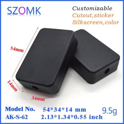 20 pieces a lot, 54*34*14mm black plastic distribution box electrical project box diy plastic case pcb outlet control box