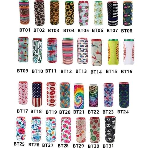 4packs Slim Can Cooler for Slim Beer & Hard Seltzer, Skinny Beer Cans Coolie Skinny Insulators, Can Cooler Sleeves
