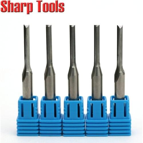 6.35x3.175x22MM 2 Flute Straight Router Cutters Carbide End Mill Bits 10pcs/set Micro CNC End Mill Cutting Tools MDF Router Bits