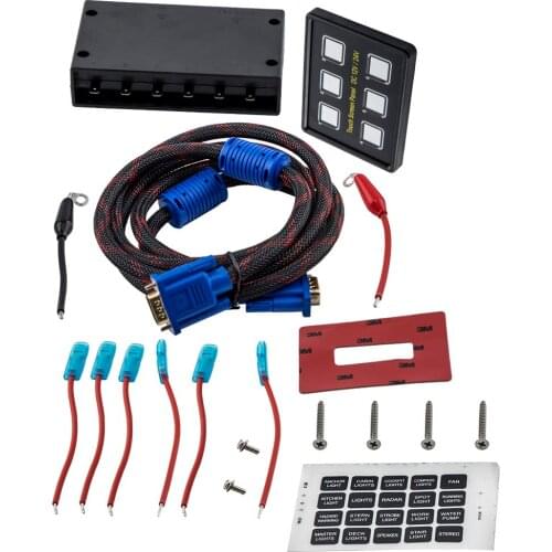 6 Gang Touch Screen Switch LED Panel 12V/24V Control for Boat Truck Car Marine Touch screen Backlight module easy to operate