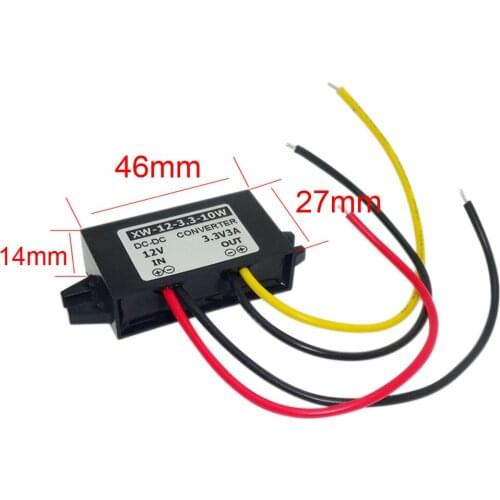 ABS Waterproof DC 12V(6-22V) Step Down To 3.3V 3A 10W Car Power Supply Converter Adapter Regulator Module 100k LED car display